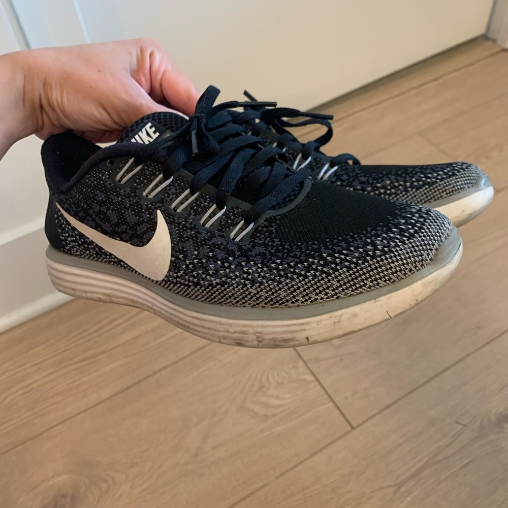 Black Nike running shoes